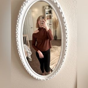 Shoulder Cutout Turtle Neck